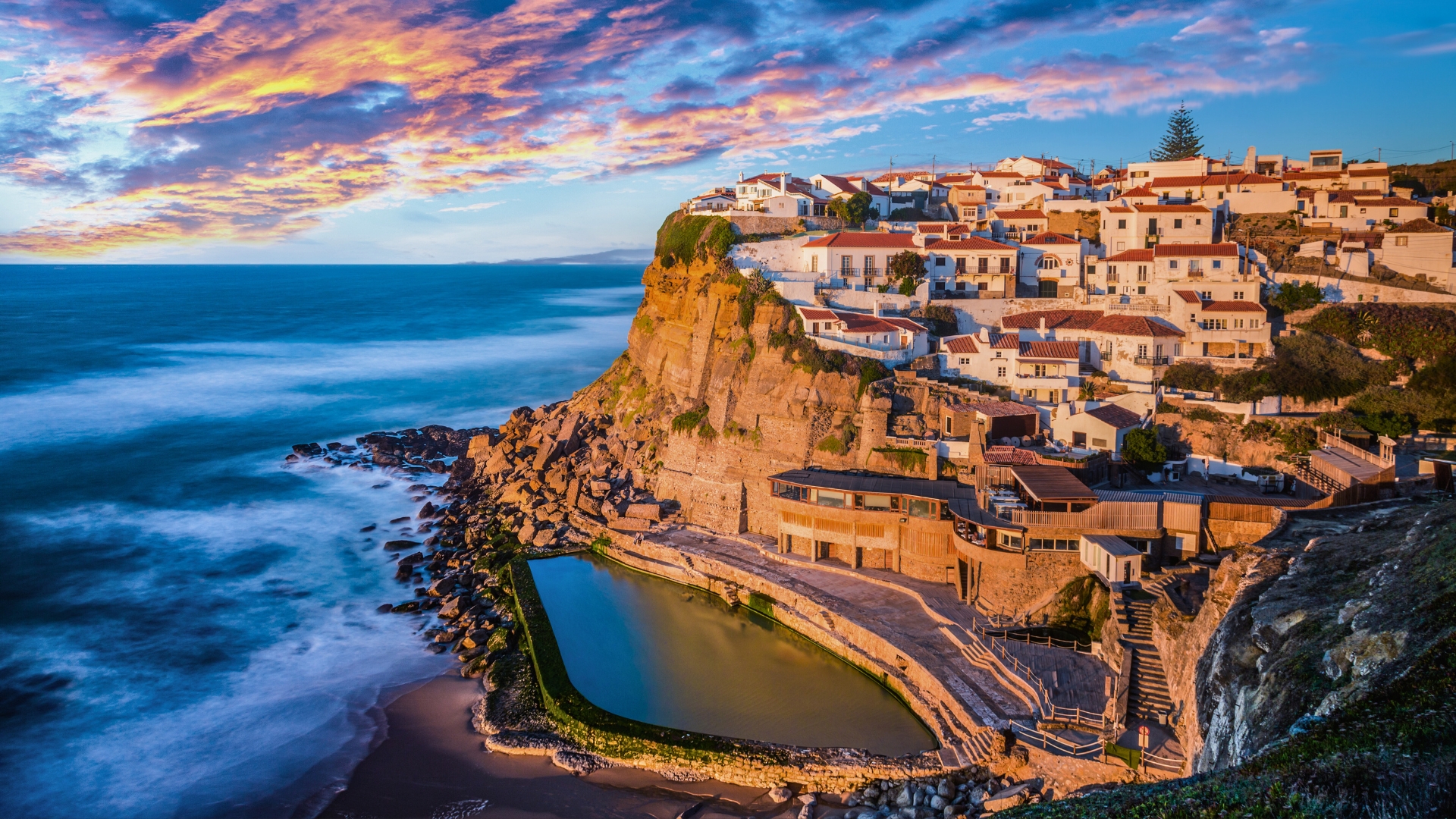 Azenhas do Mar, Sintra near Lisbon on a beautiful sunset