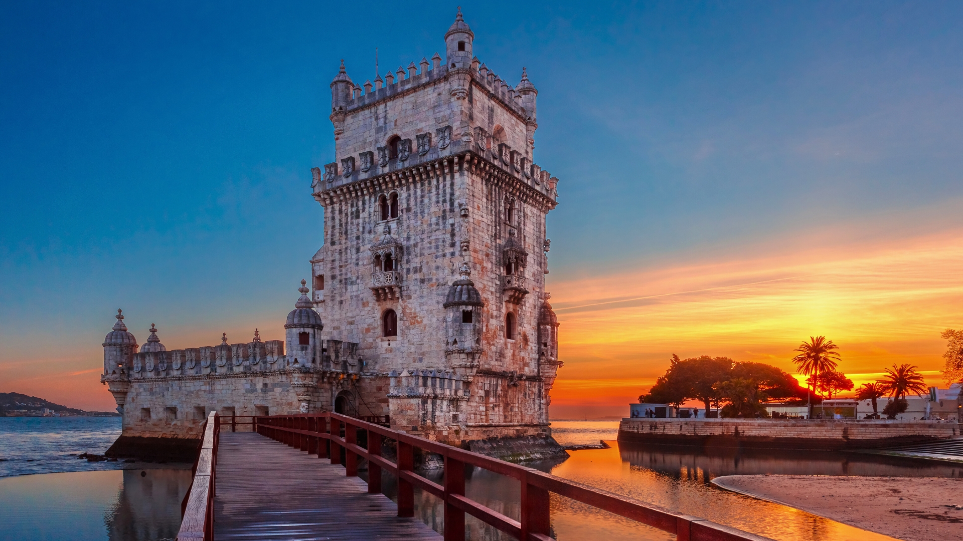 Belem Tower in Lisbon at sunset, Portugal