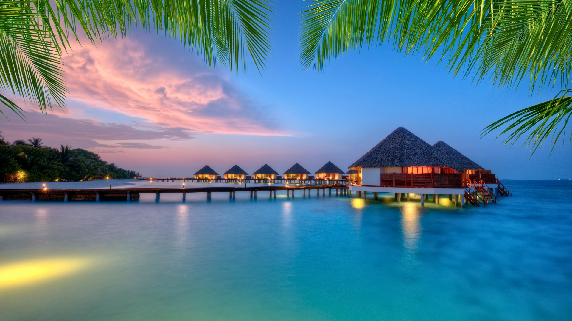 Water Villas on Maldives Resort Island